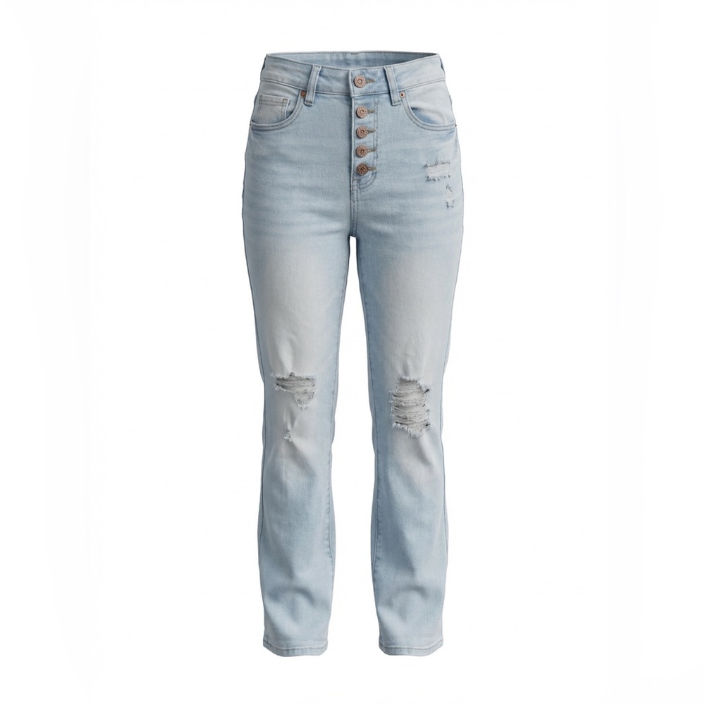 Stylish Light Blue Distressed Women Jeans